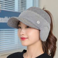 帽子女冬季护头帽女秋冬时尚跑步运动帽显瘦耳罩保暖防冻保暖针织 -【浅灰色】;1顶装
