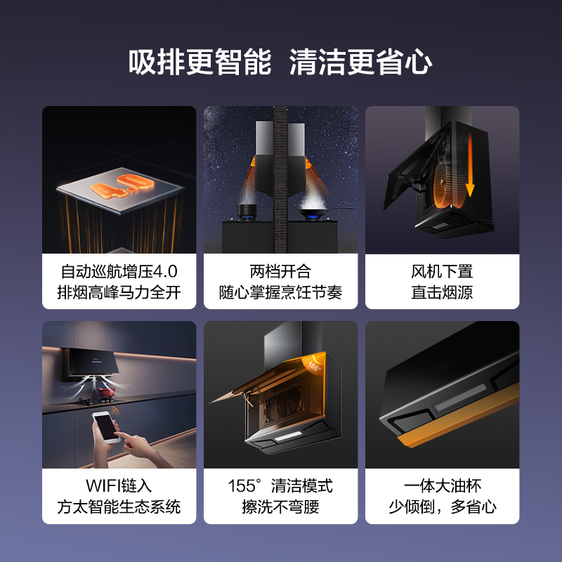 方太(FOTILE)P10.i+02-TH27B抽吸油烟机灶具套装变频烟灶套装26立方巡航风量超薄近吸5.2kW灶
