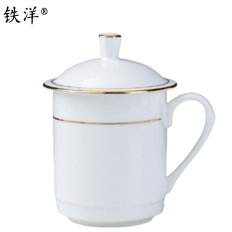 铁洋 茶杯 会议杯 瓷杯 描金平面景瓷杯大号9cm*15cm 个高清大图