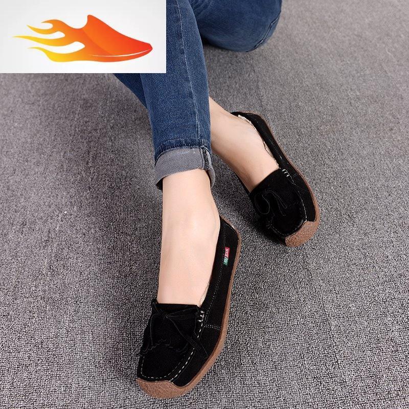 fishbasket秋冬女鞋保暖豆豆鞋女加绒韩版平底鞋大码防滑孕妇鞋毛毛