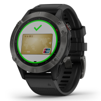 佳明(GARMIN)Fenix6 Pro蓝宝石镜面不锈钢镀膜灰色表圈黑色硅胶表带心率血氧音乐支付跑步身体电量GPS