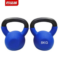 君品城 浸塑壶铃铸铁蓝色 6kg/8kg/10kg/12kg/14kg/16kg 多规格可选 个