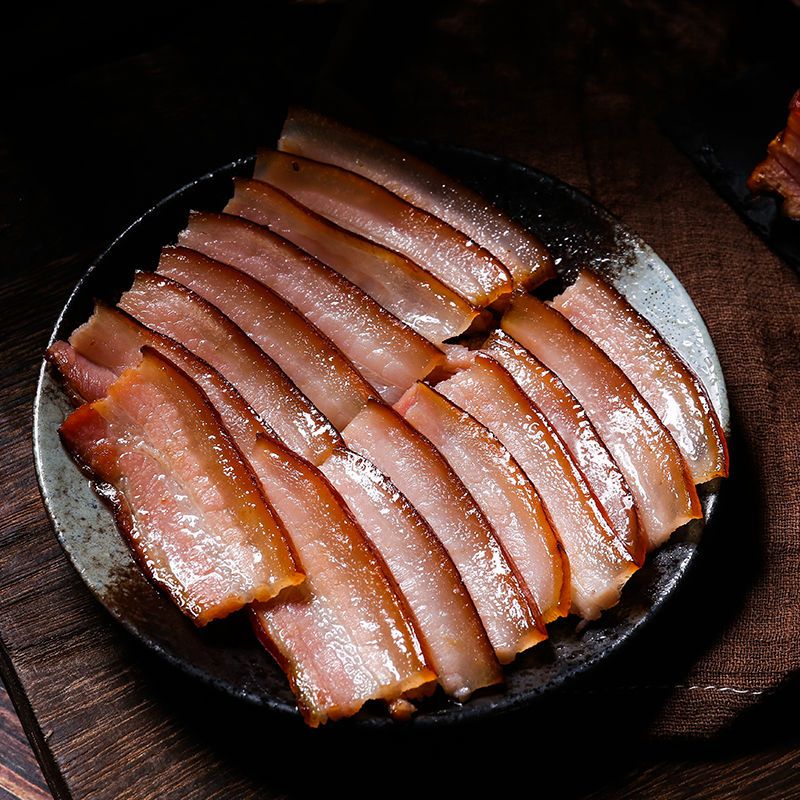 土猪3斤老腊肉四川烟熏腊肉五花肉四川特产熏肉香肠腊肉