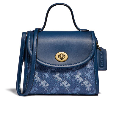 预定 COACH/蔻驰 马车印花 旋转扣手提单肩包3002
