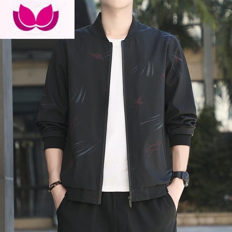 七斓男士外套2023新款修身男装韩版棒球服潮流上衣服休闲夹克男图片