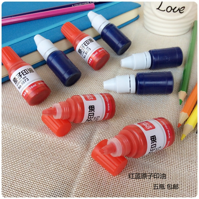 得力9873原子印油 红色 10ml/瓶 2瓶装