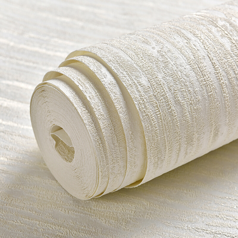 纯色硅藻泥百搭无纺布客厅卧室加厚墙纸9981米白色加厚版仅墙纸壹德壹
