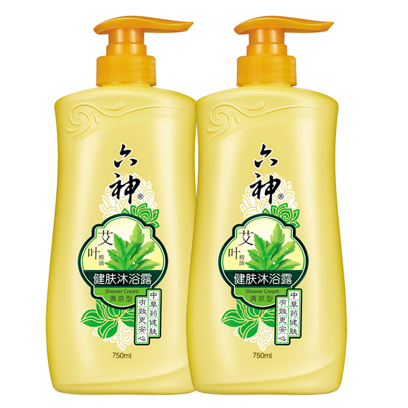六神艾叶健肤沐浴露(清凉型)750ml两瓶装