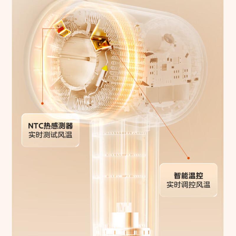美的(Midea)家用大功率护发恒温便携静音负离子电吹风 FG201暖阳白高清大图