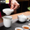 三维工匠德化白瓷功夫茶具套装日式家用整套描金款茶壶茶壶泡茶茶器 白瓷11件套(如图所示)款式十二