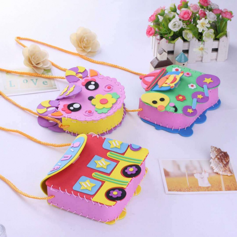 eva贴画儿童手工创意DIY制作材料包贴画小背包包小学生幼儿园EVA手工游戏高清大图