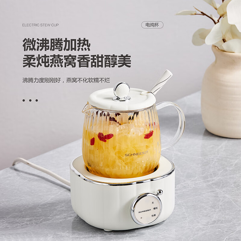 施耐德(Schneider)外出便携式低音炖煮电炖杯 0.6L SWK-XDBL01高清大图