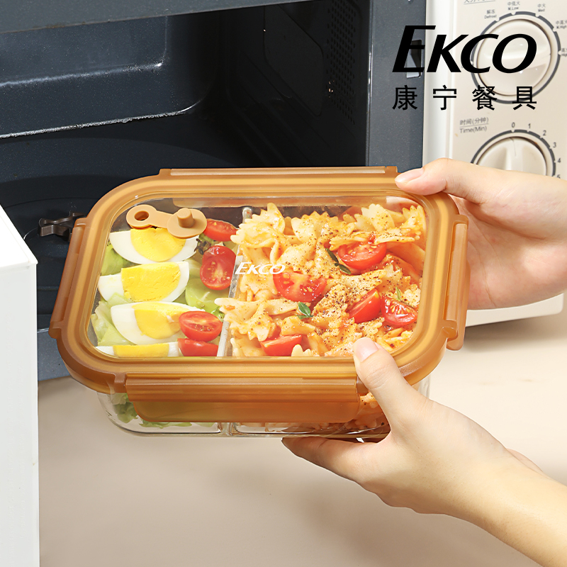 康宁餐具高硼硅玻璃保鲜盒微波炉冰箱专用饭盒上班族带饭餐盒玻璃饭盒1220ML高清大图