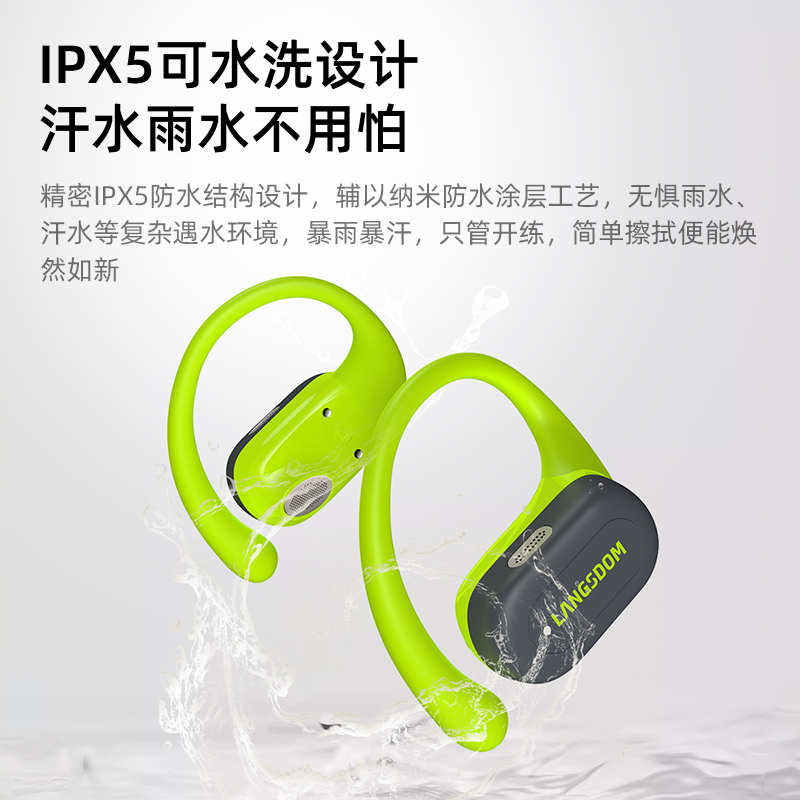 兰士顿开放式运动蓝牙耳机(TS19)黑、白、绿高清大图