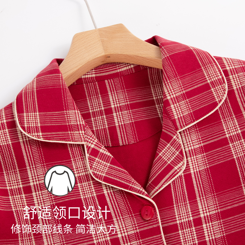 浪莎睡衣女春秋款纯棉长袖全棉秋季女款2025新款妈妈秋冬款家居服高清大图