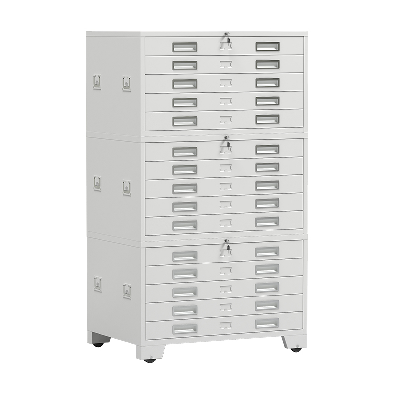 臻远 ZY-DTGA-3 工程图纸柜收纳柜 白色1号三节柜