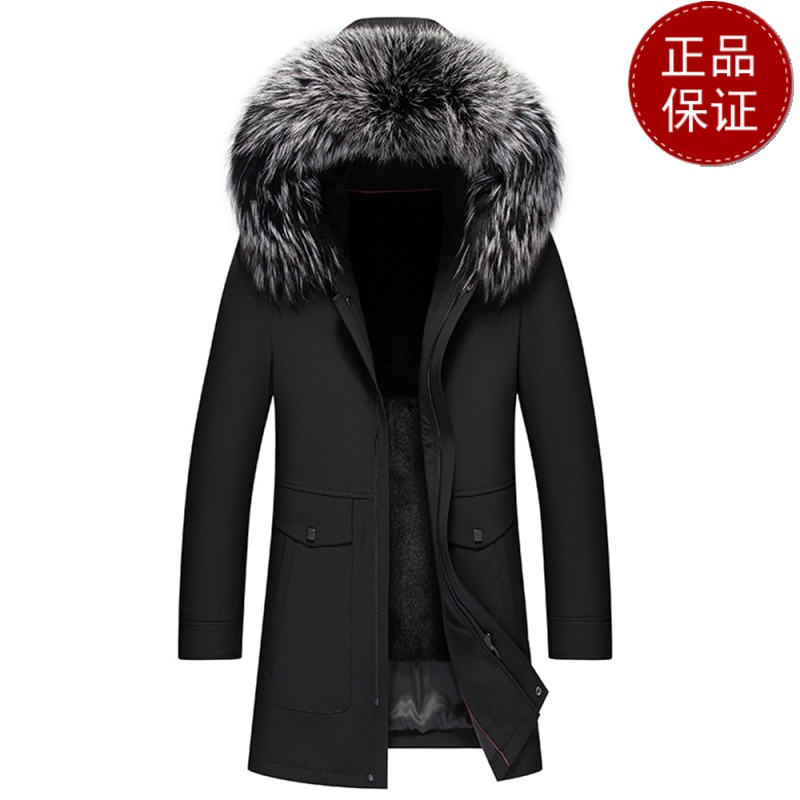 免费顺丰试穿 水貂派克服男皮毛一体整貂内胆皮草大衣中长款貂绒外套尼克服潮牌2024冬装新款外套潮海宁软皮夹克大码男装高清大图