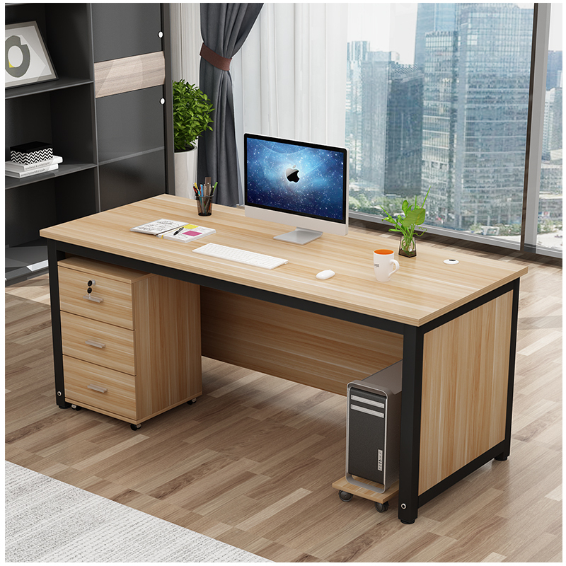 大嘉 长条电脑桌100*60*74mm带柜子含安装