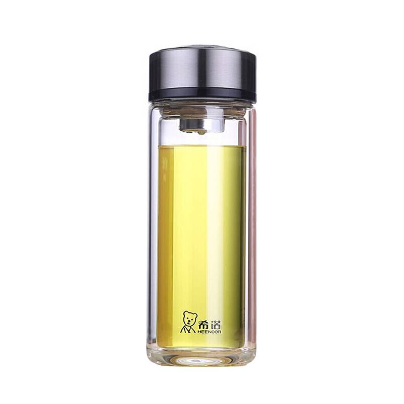 希诺 双层玻璃杯380ml本色 XN-7073/个高清大图