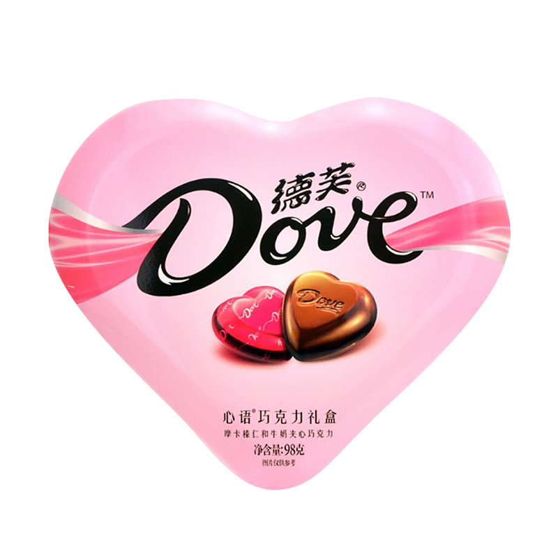 德芙(DOVE)心语粉色小礼盒98g送女友长辈情人节礼物婚庆伴手礼喜糖