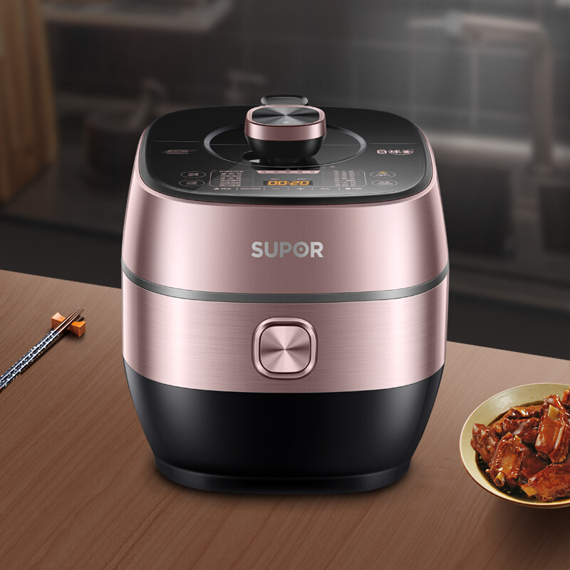 苏泊尔(SUPOR )SY-50FC8031Q鲜呼吸烹饪电压力锅5L大容量304精钢双球釜精控火候智能预约家用高压锅饭煲