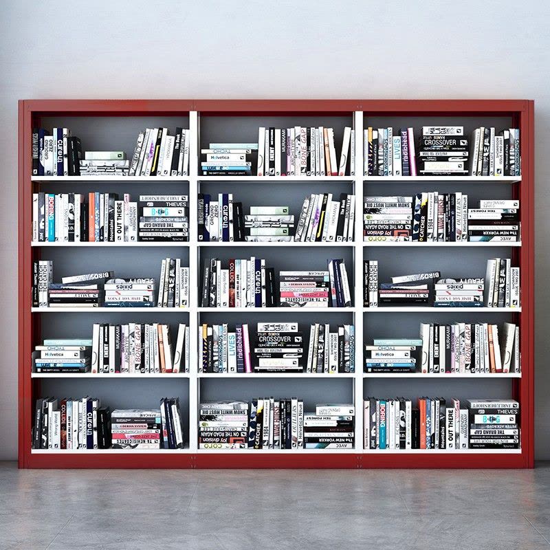 慧采云 钢制书架学校图书馆书店书籍室阅览室单面书架资料架单面一列三组图片