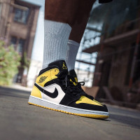 耐克 Air Jordan 1 mid aj1 鸳鸯拼接 美国队长 伦纳德中帮休闲运动 男士篮球鞋