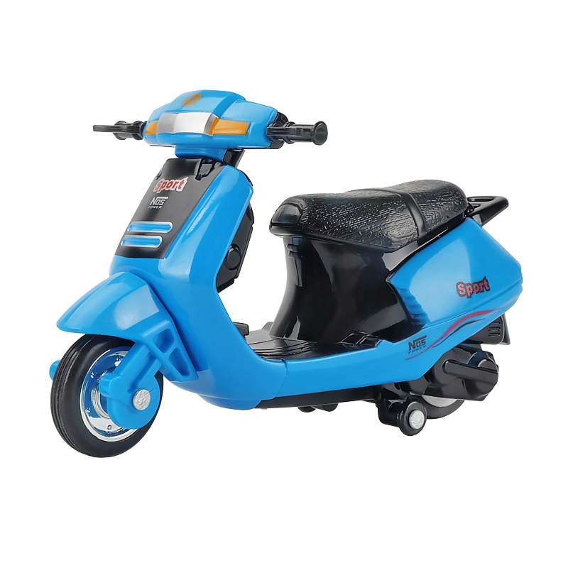 儿童摩托车玩具仿真男孩合金摆件机车模型惯性儿童玩具车汽车模型蓝色