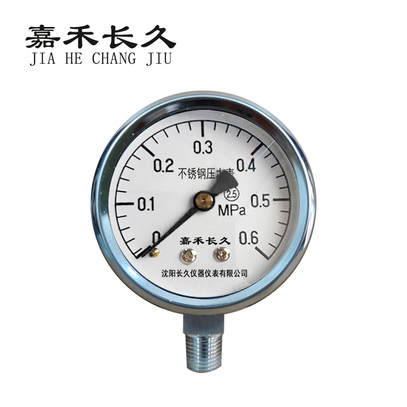 嘉禾长久 不锈钢压力表检测型 Y60BF 块高清大图