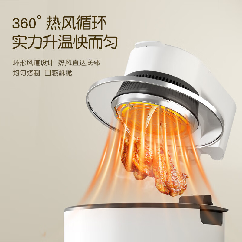 艾青春(AIYOUth)家用多功能低脂健康无油加热烘烤可视空气炸锅 AM501高清大图