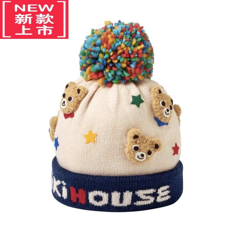 可莉允]miki男女童套头毛衣帽子围巾套装小熊兔子保暖宝宝针织衫棉图片