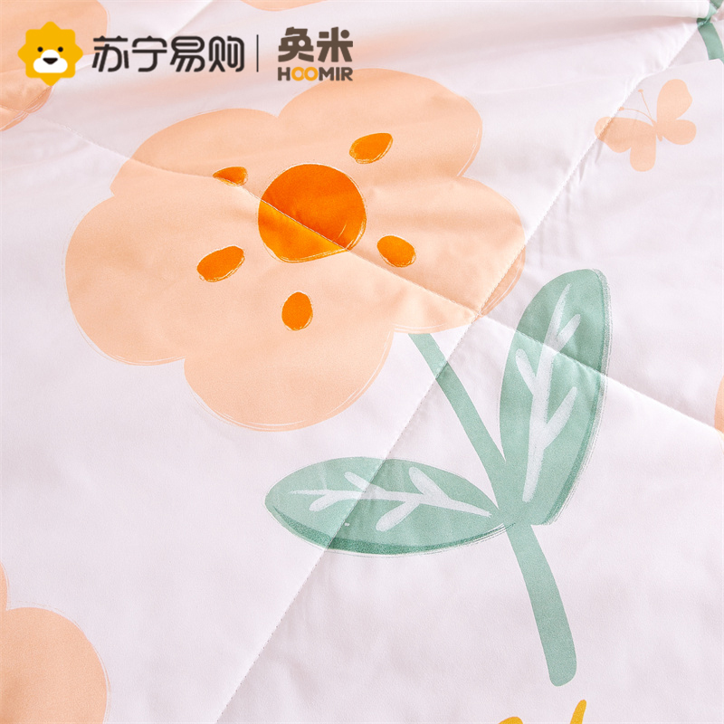奂米水洗棉小清新印花夏被空调被纯棉夏凉被宿舍单人学生春秋被814