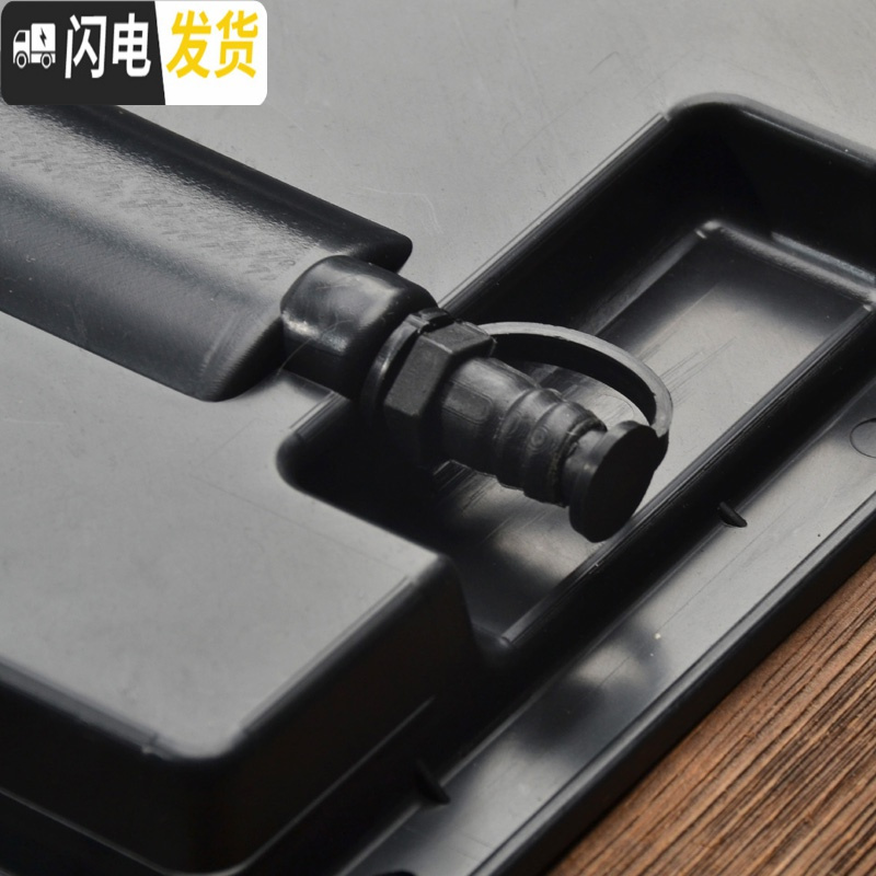 三维工匠茶盘接水盘黑色底盘蓄水盘长方形抽屉式茶台排水盘塑料储水盘托盘 储水排水(大)可双用盘茶具