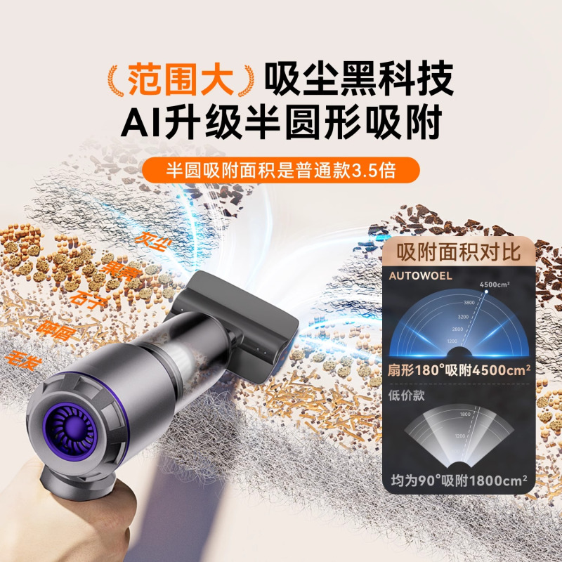 狼盒车载吸尘器无线充电汽车家用车内小型手持式大功率超强力吸力