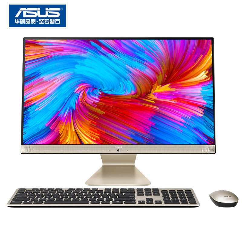 华硕(ASUS) 猎鹰V4 V4000 21.5英寸家用办公商务高性能学习一体机台式电脑(酷睿i3-10110U 8G 256G固态 WIFI蓝牙 高色域 滤蓝光)黑