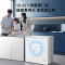 海尔(Haier)200升 家用卧式冰柜 冷柜 小冰箱 减霜80% 一级能效 断电保护 带脚轮BC/BD-200GHDT