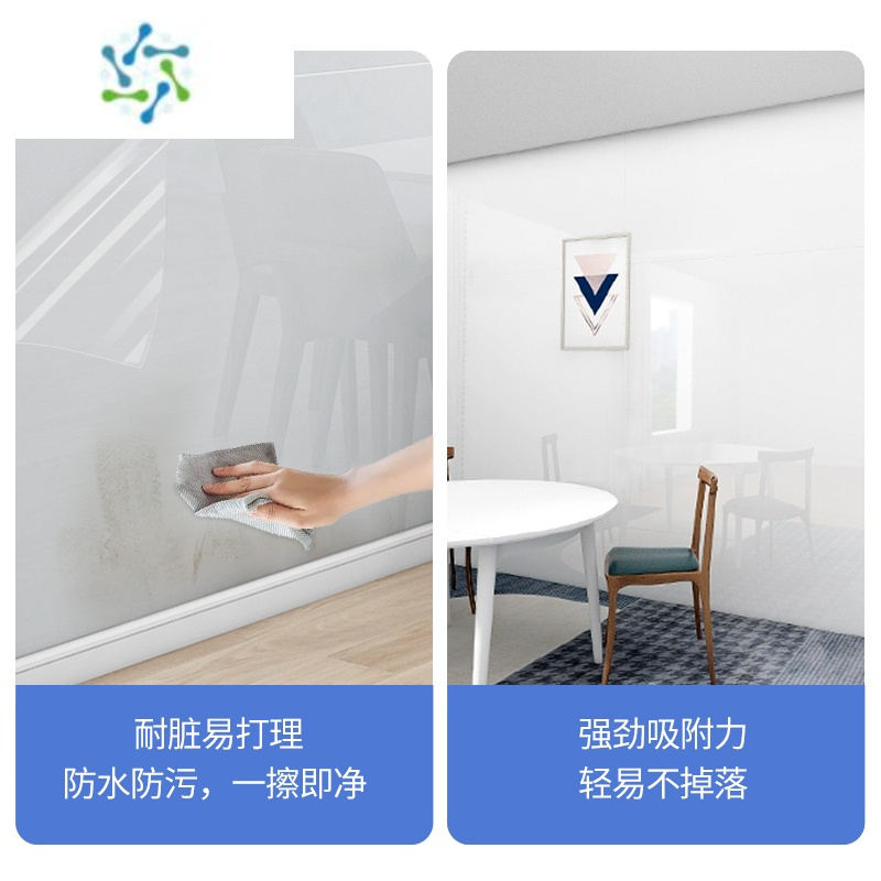 三维工匠乳胶漆透明静电墙面保护膜护墙贴客厅白墙不伤墙无胶防水防脏贴纸 升级加厚透明静电保护膜[宽45CM*长10米]送工