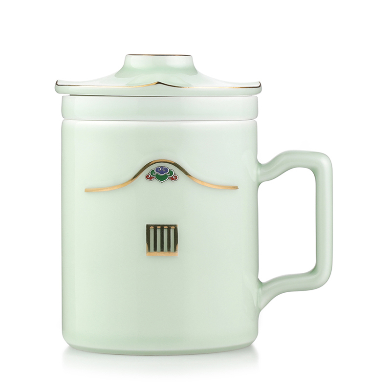 菲驰(VENES) FC501-450 办公室杯陶瓷杯茶艺杯 绿色(单位:个)