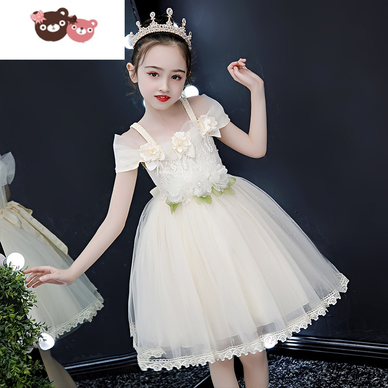 绿彩虹光女童连衣裙夏装儿童洋气时髦公主裙小女孩网纱礼服生日裙子