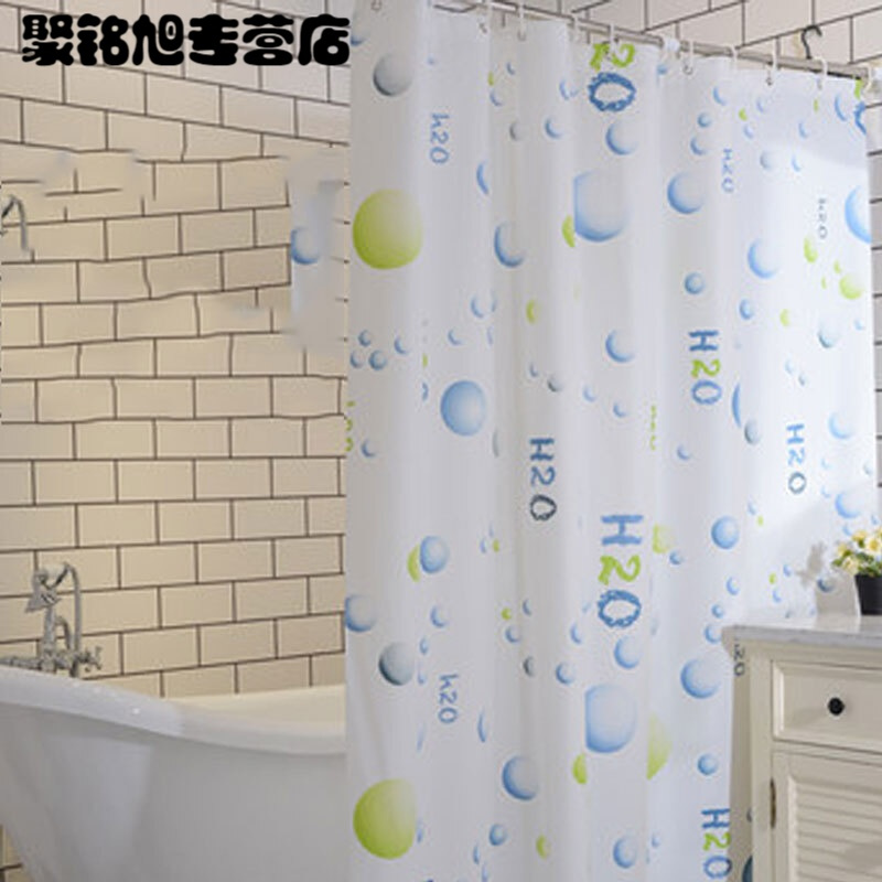 卫生间浴帘浴室洗澡帘布厕所隔断帘窗拉帘淋浴帘伸缩杆套装简约清新家居浴室用品