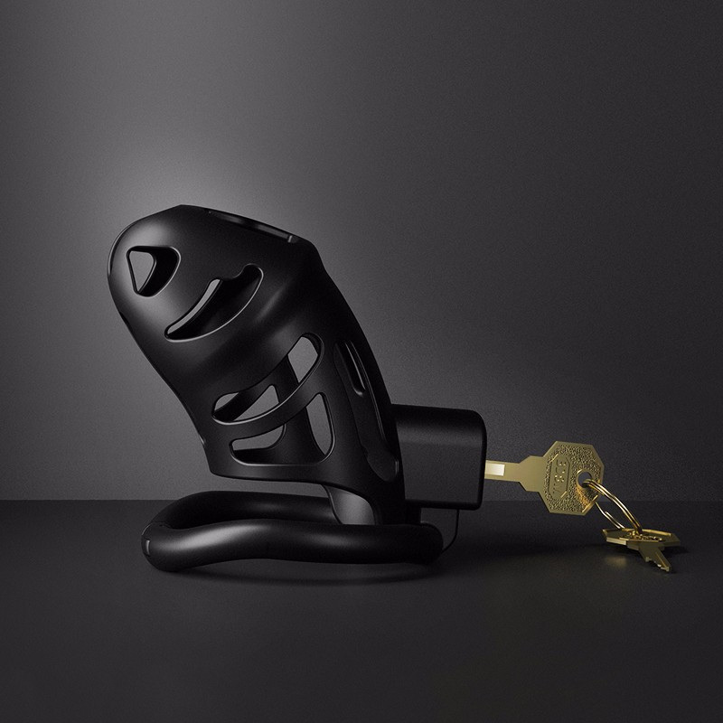 锁贞鸟笼戒lu惩罚禁欲器洁锁sm情趣用品gay防出轨玩具道具 黑色大环