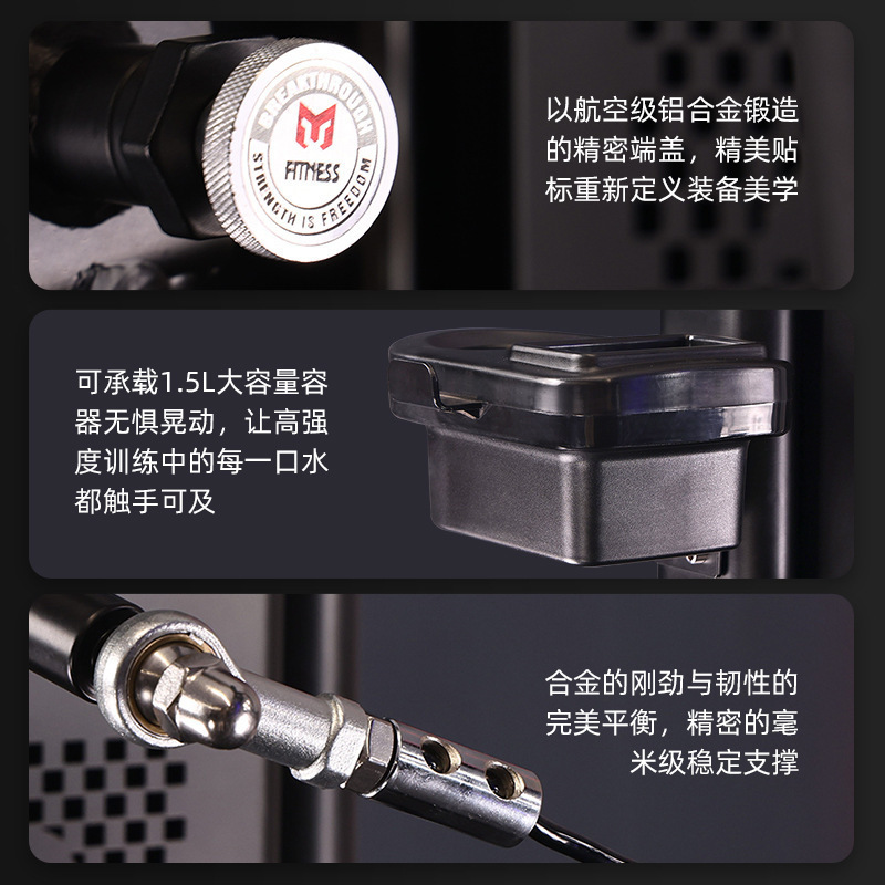 亿迈商用必确力量器械坐式推胸器仰卧举肩高低拉背健身房器材-F1072背部伸展机高清大图