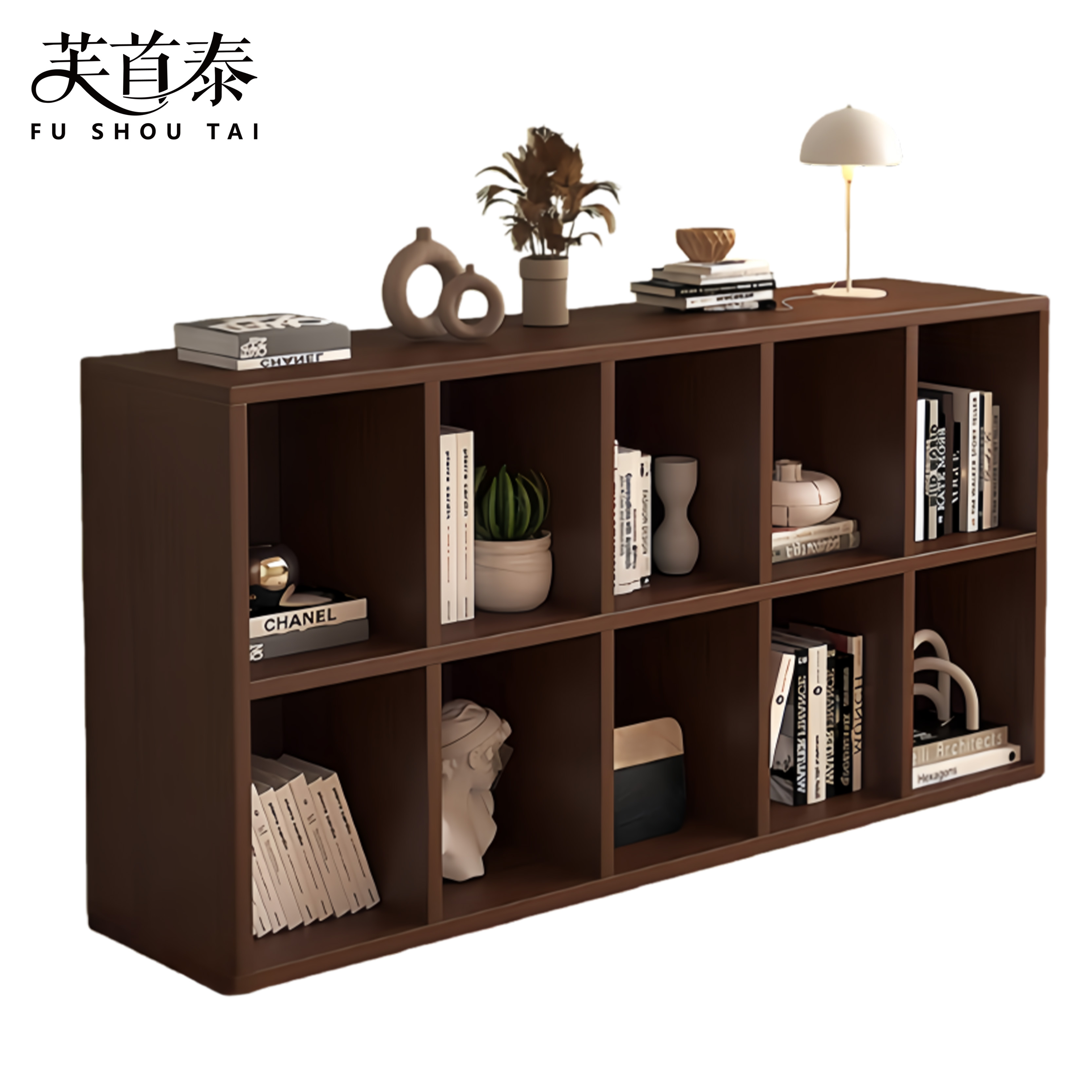 芙首泰书柜两层1500*240*750mm个高清大图