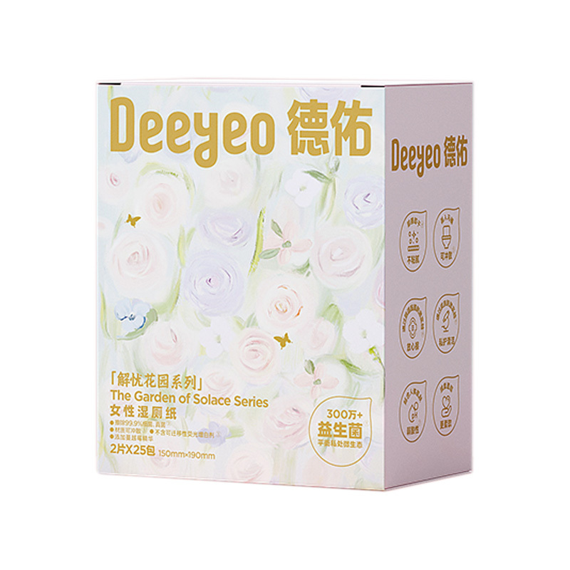 德佑湿厕纸2片*25包*1盒触感丝滑益生菌10010642