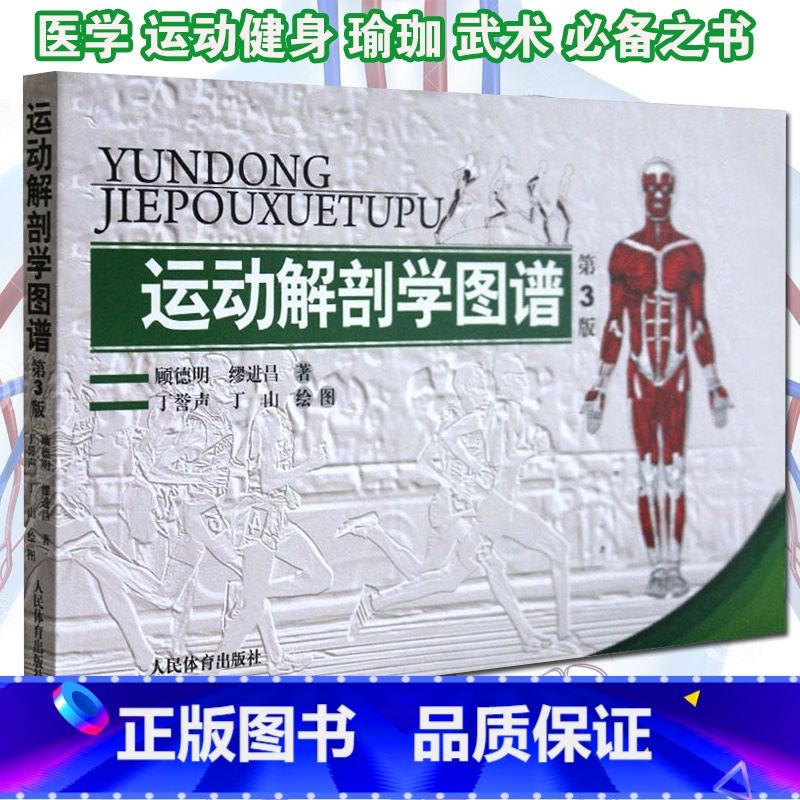 【正版】运动解剖学图谱/修订第3版/顾德明/人民体育 医学实用性人体图谱 医学临床工具书 运动生理学医学 人体解剖学教