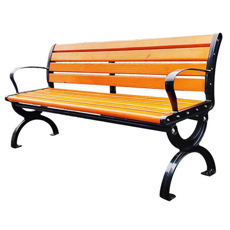 Hittery 公园椅 户外长椅子 进口防腐木长1.5米 有靠背小八字加厚(单位:张)