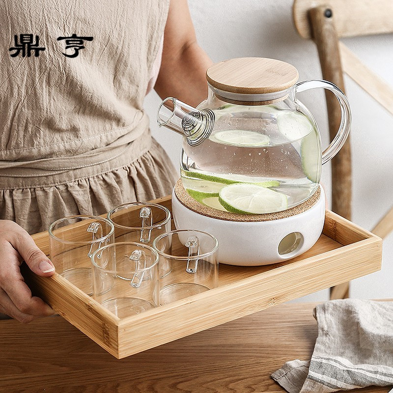 鼎亨高硼硅耐高温玻璃花茶具套装日式泡茶壶冷水壶过滤水壶茶具