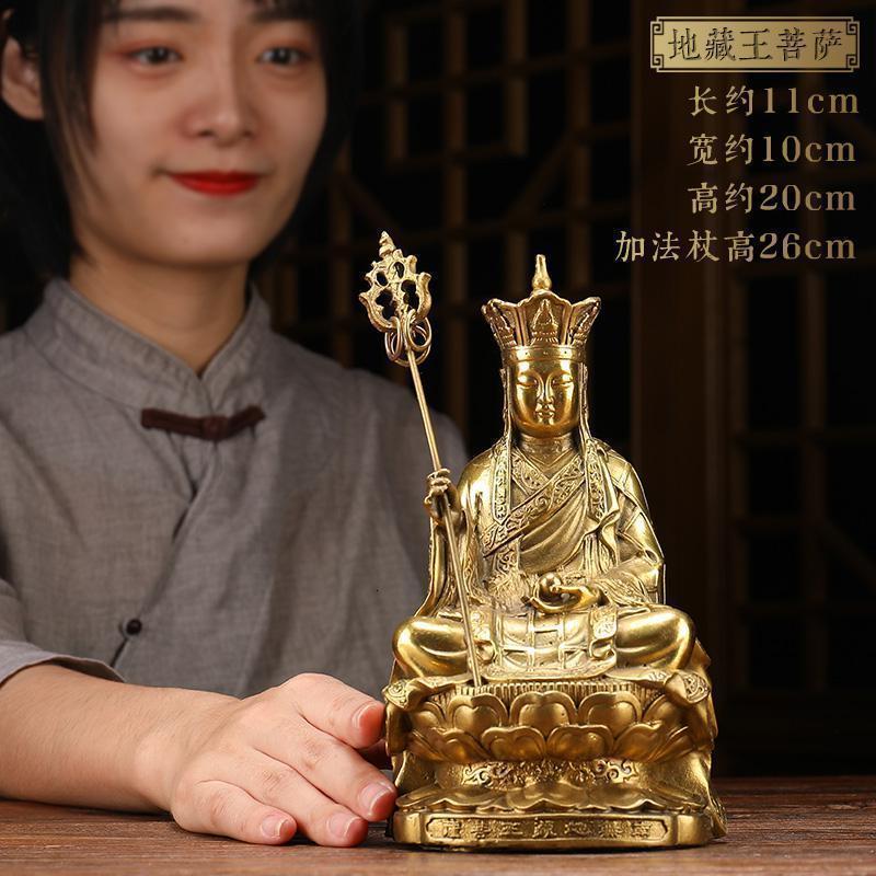 纯铜地藏佛像摆件地藏菩萨像铜像禅意客厅家用居家佛堂供奉_282_531_314
