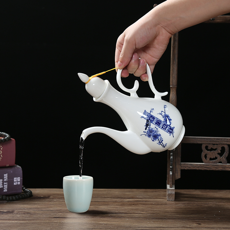 家柏饰corated陶瓷家用中式传统小酒杯白酒酒清酒盅烈酒杯祭祀迷你一