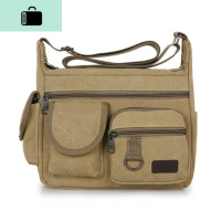 男包包帆布男士包包单肩包背包斜挎包多隔层包大容量包小挎包时尚NEWLAKE 心1892卡其色